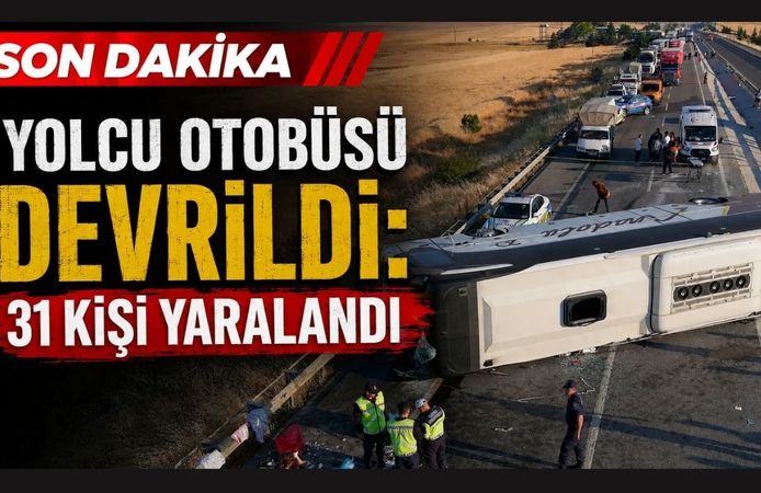 Yolcu Otobüsü Devrildi: 31 Kişi Yaralandı