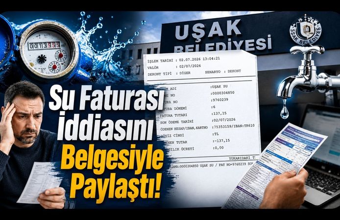 Uşaklı Vatandaş Su Faturası İddiasını Belgesiyle Paylaştı