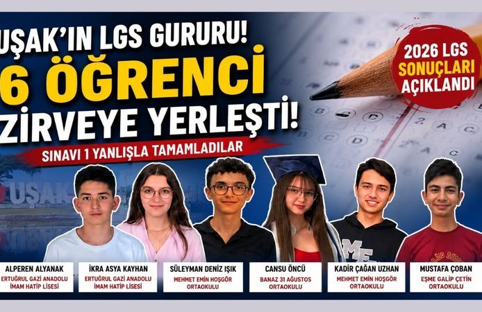 Uşak'ın LGS Gururu Belli Oldu! İşte Zirveye Adını Yazdıran 6 Öğrenci