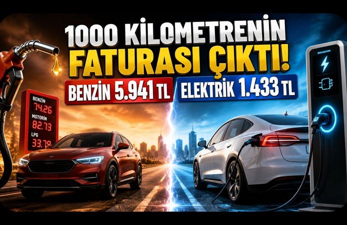 1000 Kilometrenin Faturası Çıktı! Benzin 5.941 TL, Elektrik 1.433 TL