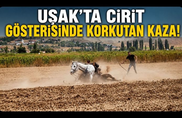 Uşak’ta Cirit Gösterisinde Korkutan Kaza!