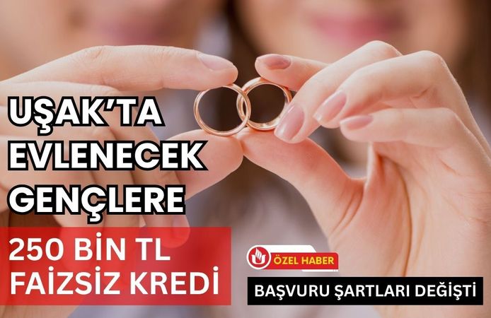 Uşak’ta Evlenecek Gençlere 250 Bin TL Faizsiz Kredi: Başvuru Şartları Değişti