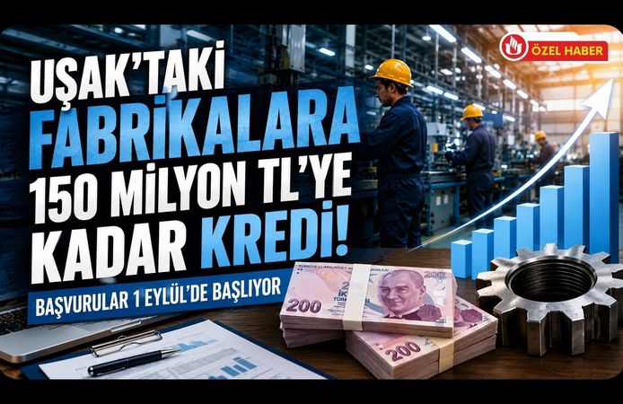 Uşak'taki Fabrikalara 150 Milyon TL'ye Kadar Kredi! Başvurular 1 Eylül'de Başlıyor
