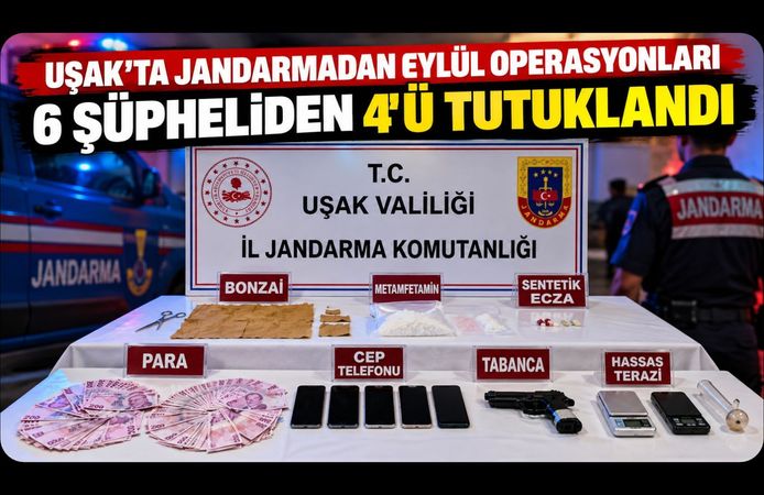 Uşak’ta Jandarmadan Eylül Operasyonları, 6 Şüpheliden 4’ü Tutuklandı