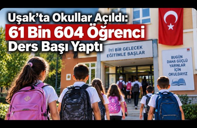 Uşak’ta Okullar Açıldı, 61 Bin 604 Öğrenci Ders Başı Yaptı
