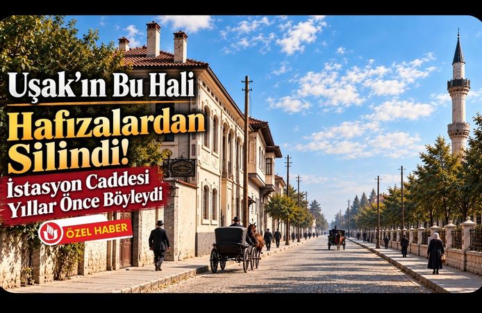 Uşak’ın Bu Hali Hafızalardan Silindi! İstasyon Caddesi Yıllar Önce Böyleydi