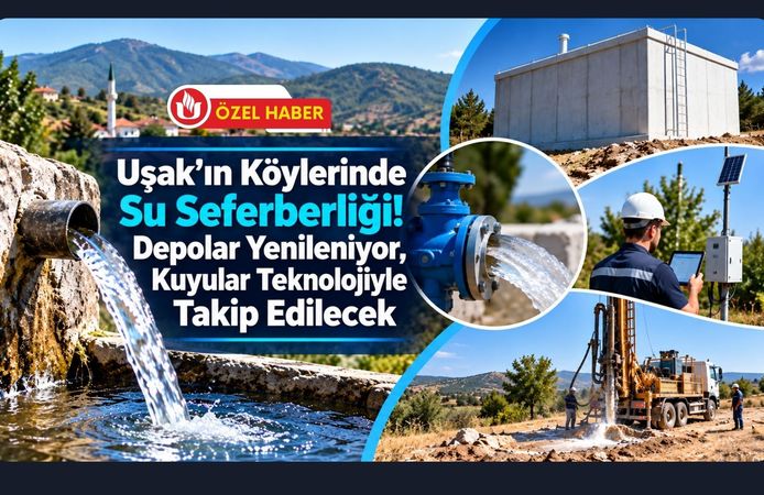 Uşak’ın Köylerinde Su Seferberliği! Depolar Yenileniyor, Kuyular Teknolojiyle Takip Edilecek