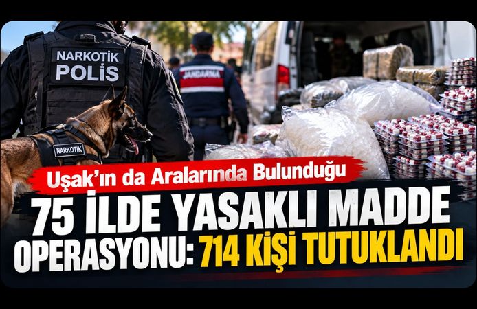 Uşak’ın da Aralarında Bulunduğu 75 İlde Yasaklı Madde Operasyonu: 714 Kişi Tutuklandı