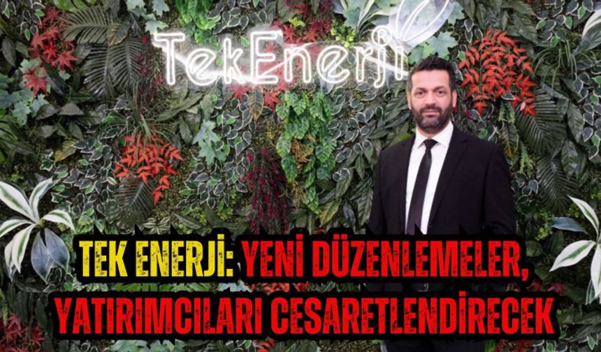 Tek Enerji: Yeni düzenlemeler, yatırımcıları cesaretlendirecek