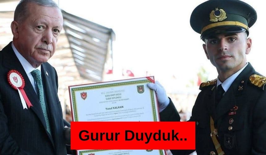 Uşaklı Teğmen Yusuf Kalkan Kara Harp Okulu Birincisi Oldu