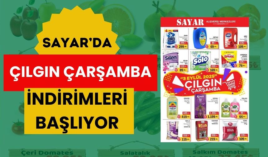 SAYAR’da Çılgın Çarşamba İndirimleri Başladı