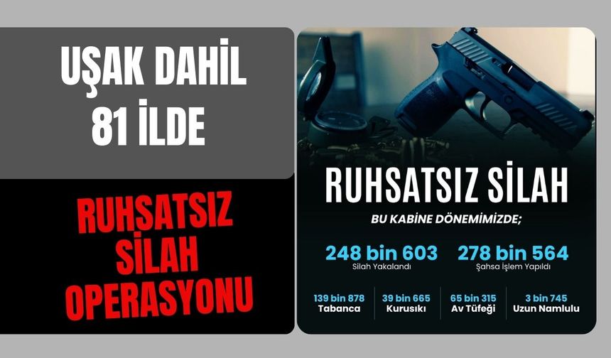 Uşak Dahil 81 İlde Ruhsatsız Silah Operasyonu