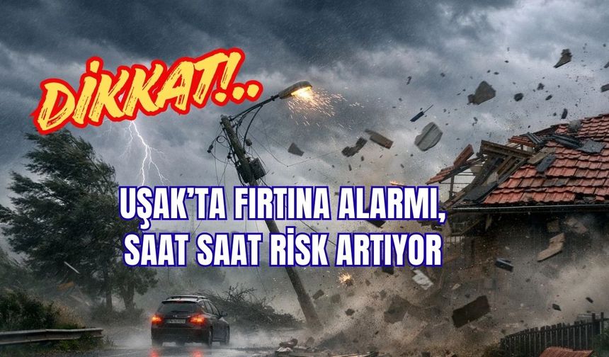 Uşak’ta Fırtına Alarmı, Saat Saat Risk Artıyor