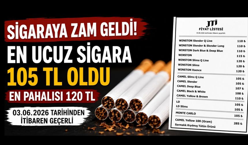 Sigaraya Zam Geldi: En Ucuz Sigara 105 TL, En Pahalısı 120 TL Oldu