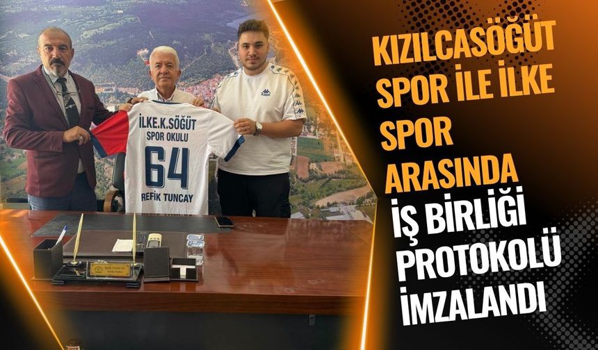 Kızılcasöğütspor ile İlke Spor Arasında İş Birliği Protokolü İmzalandı