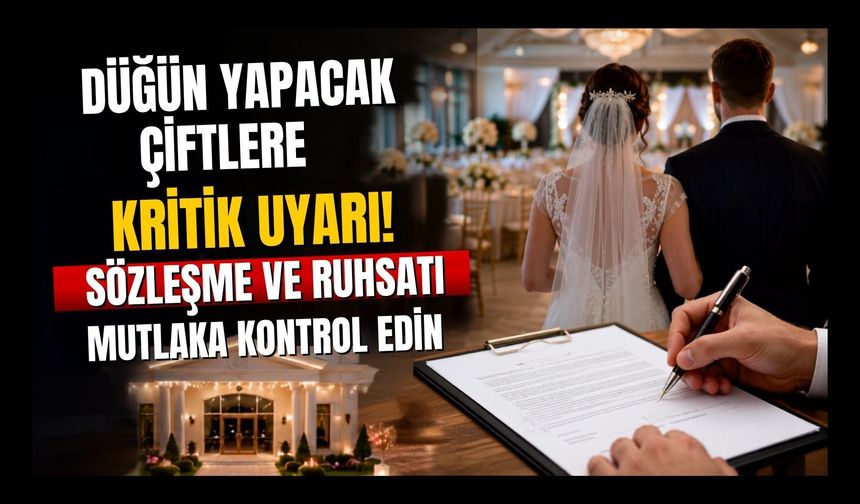 Düğün Yapacak Çiftlere Kritik Uyarı! Sözleşme ve Ruhsatı Mutlaka Kontrol Edin