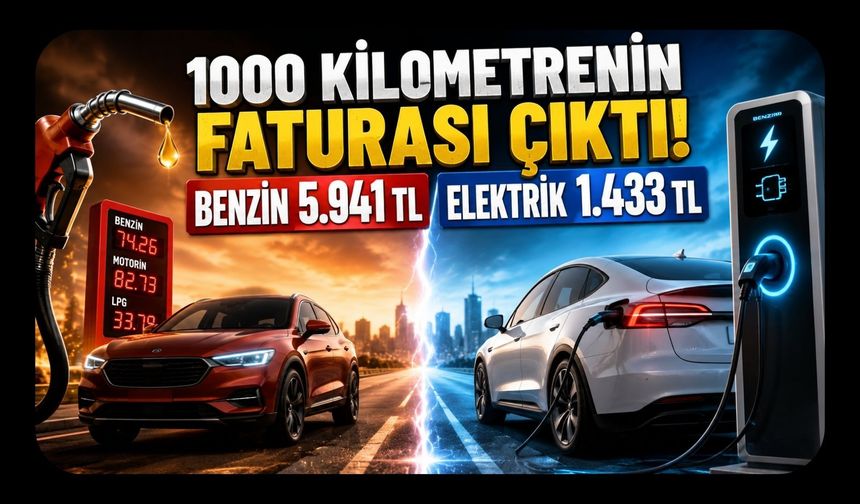 1000 Kilometrenin Faturası Çıktı! Benzin 5.941 TL, Elektrik 1.433 TL