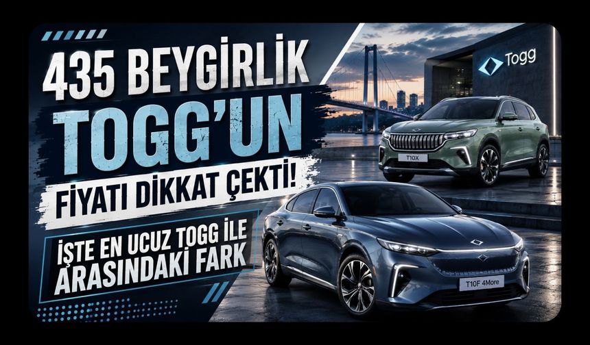 435 Beygirlik Togg’un Fiyatı Dikkat Çekti! İşte En Ucuz Togg ile Arasındaki Fark