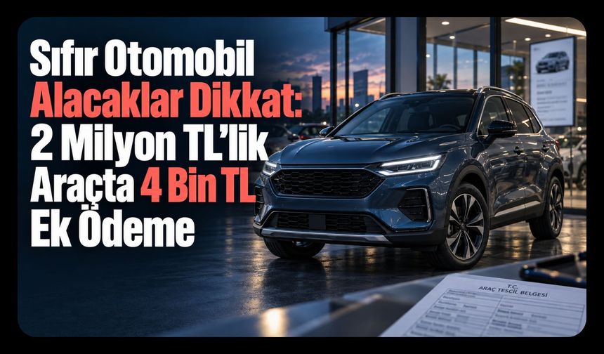 Sıfır Otomobil Alacaklar Dikkat: 2 Milyon TL’lik Araçta 4 Bin TL Ek Ödeme
