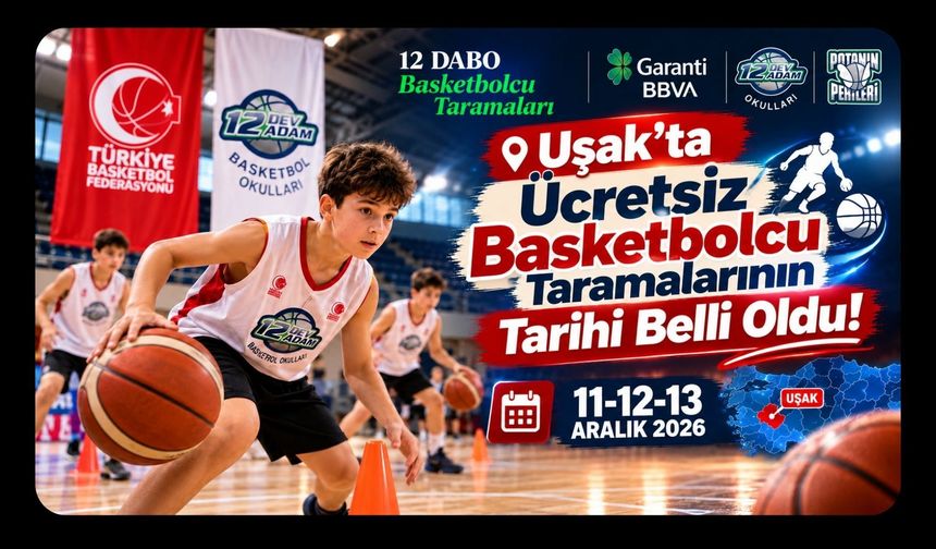 Uşak’ta Ücretsiz Basketbolcu Taramalarının Tarihi Belli Oldu!