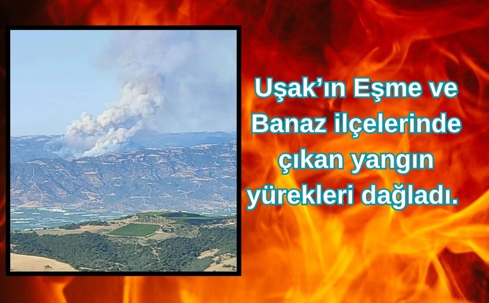 Uşak’ın Eşme ve Banaz ilçelerinde çıkan yangın yürekleri dağladı