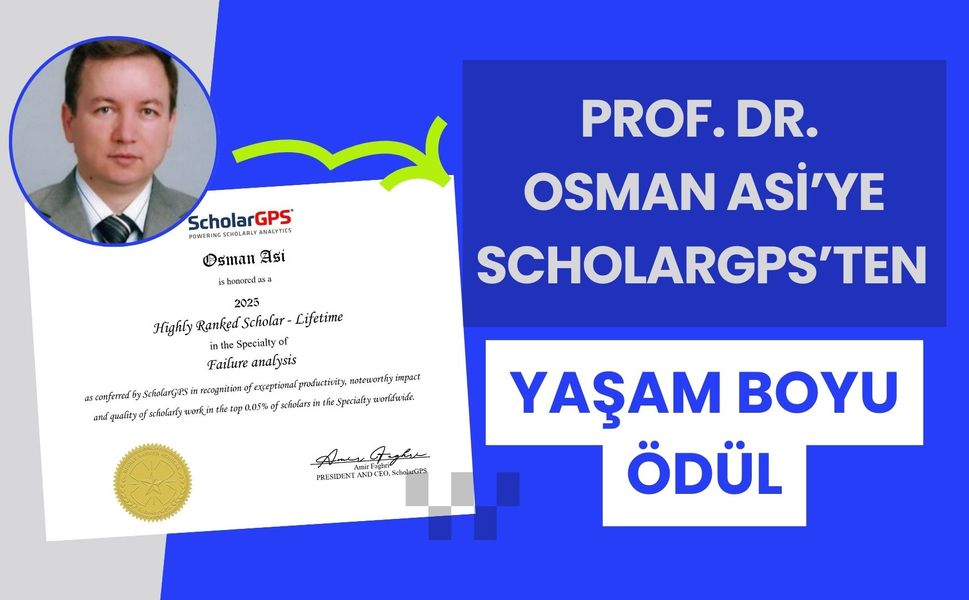 Prof. Dr. Osman Asi’ye ScholarGPS’ten Yaşam Boyu Ödül