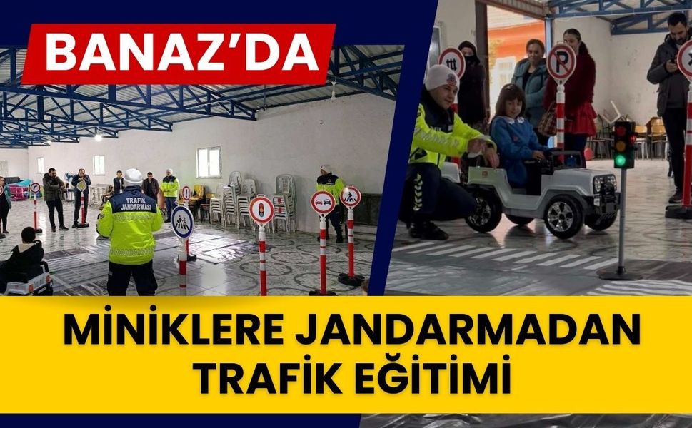 Banaz’da Miniklere Jandarmadan Trafik Eğitimi