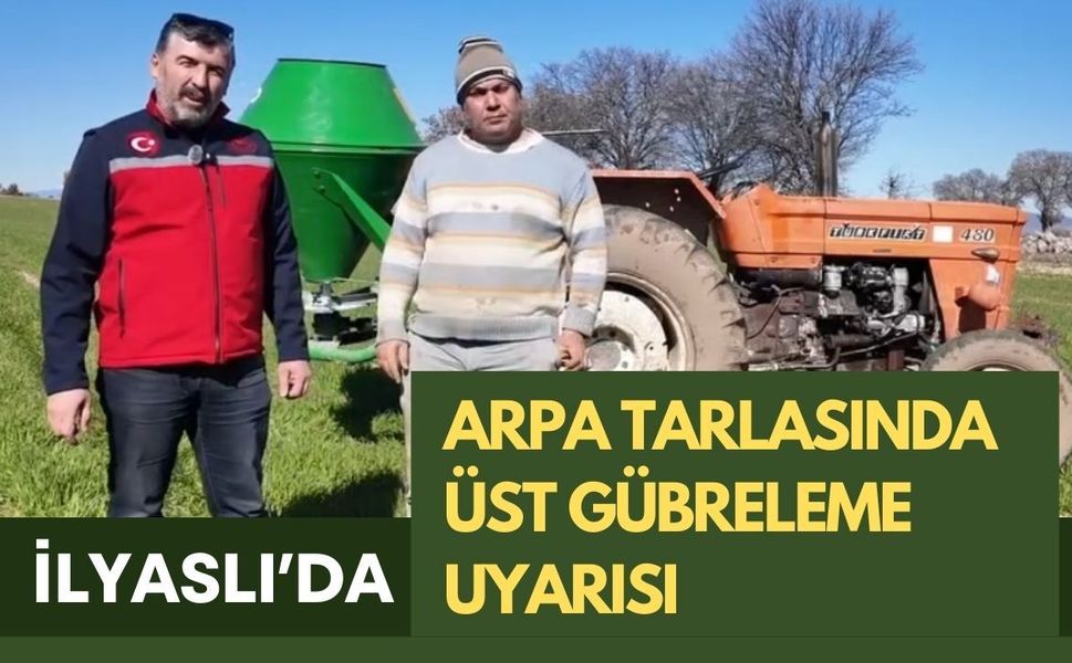 İlyaslı’da Arpa Tarlasında Üst Gübreleme Uyarısı