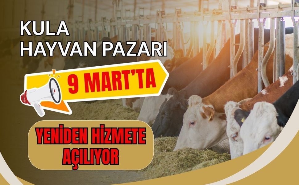 Kula Hayvan Pazarı 9 Mart’ta Yeniden Hizmete Açılıyor