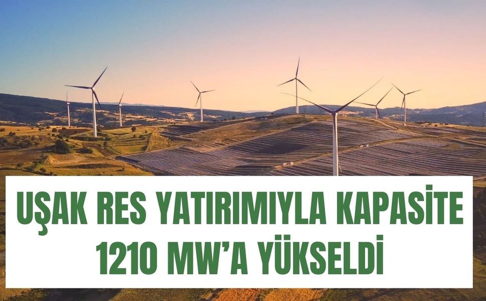 Uşak RES yatırımıyla kapasite 1210 MW’a yükseldi