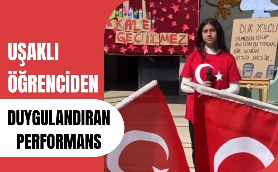 Uşaklı Öğrenciden Duygulandıran Performans