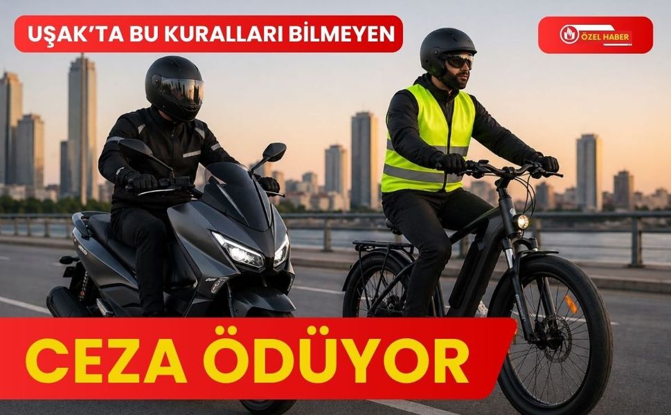 Uşak’ta Bu Kuralları Bilmeyen Ceza Ödüyor: Elektrikli Araçlara Sıkı Kurallar
