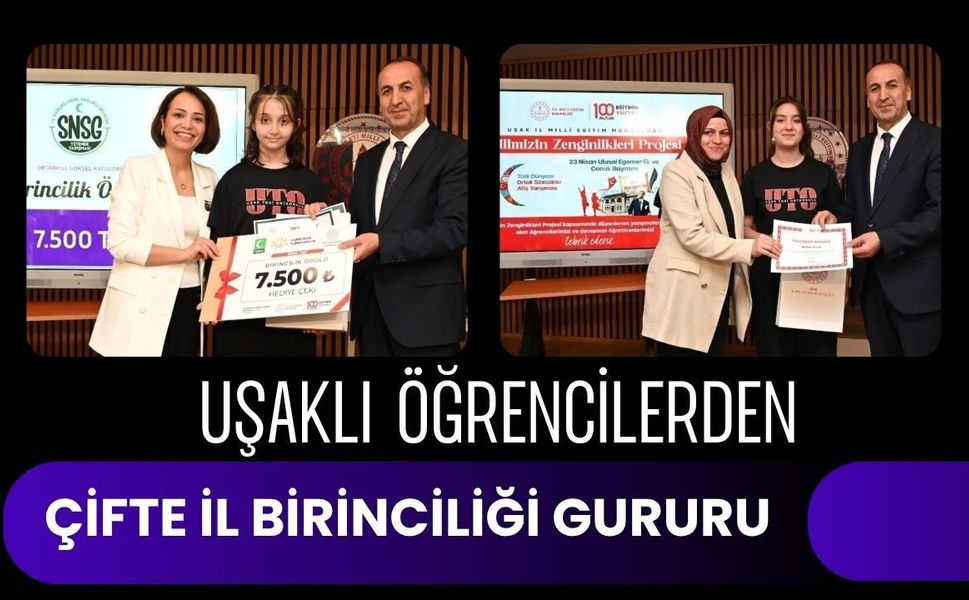 Uşaklı Öğrencilerden Çifte İl Birinciliği Gururu