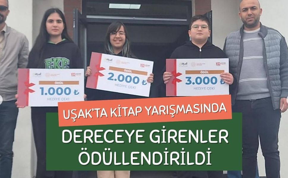 Uşak’ta Kitap Yarışmasında Dereceye Girenler Ödüllendirildi