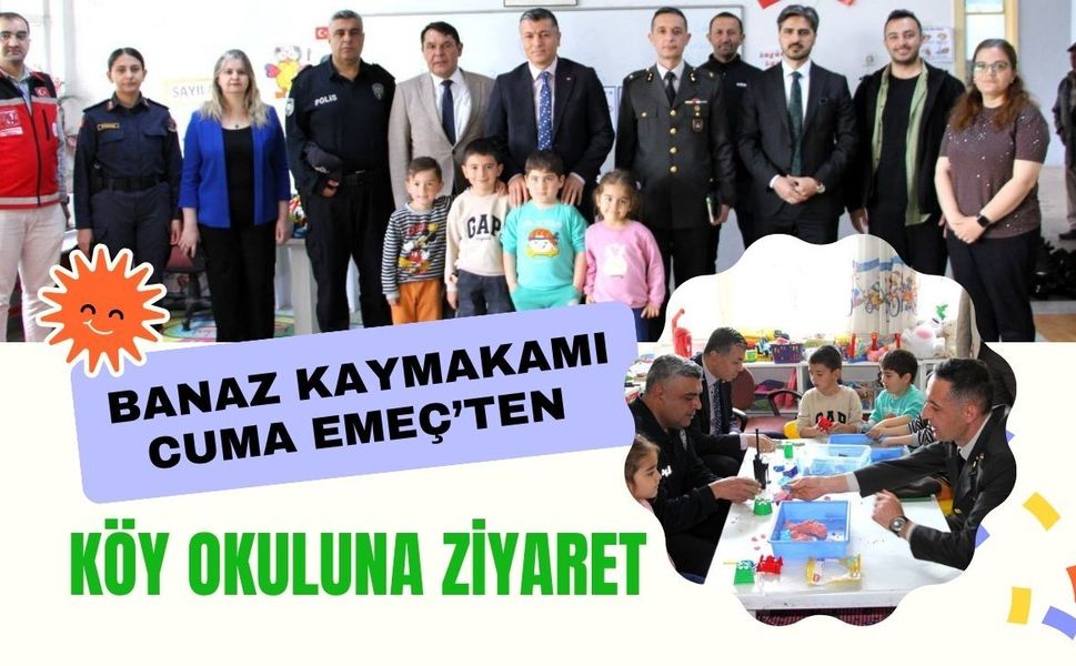 Banaz Kaymakamı Cuma Emeç’ten Köy Okuluna Ziyaret