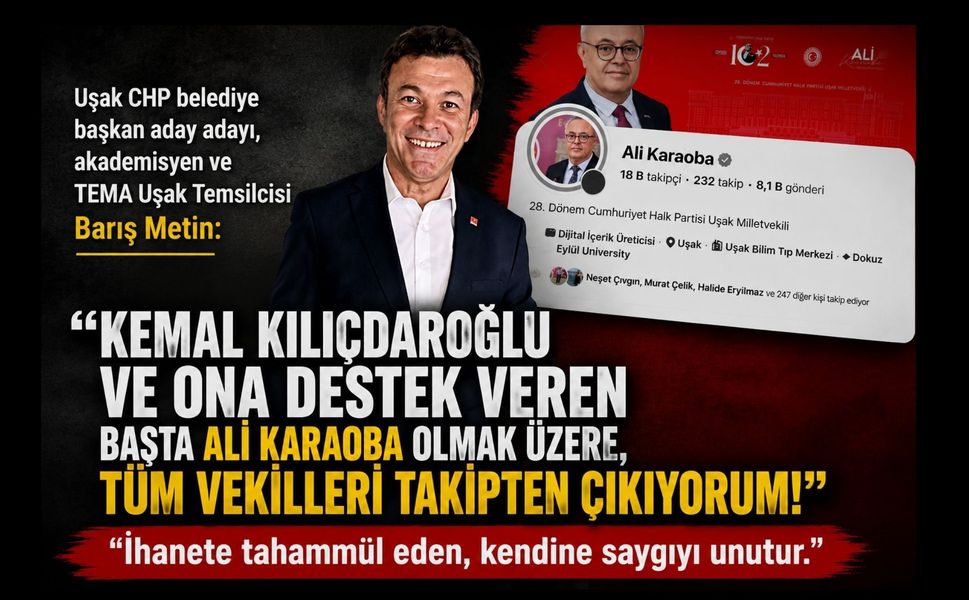 CHP’li Barış Metin’den “Tüm Vekilleri Takipten Çıkıyorum” Tepkisi