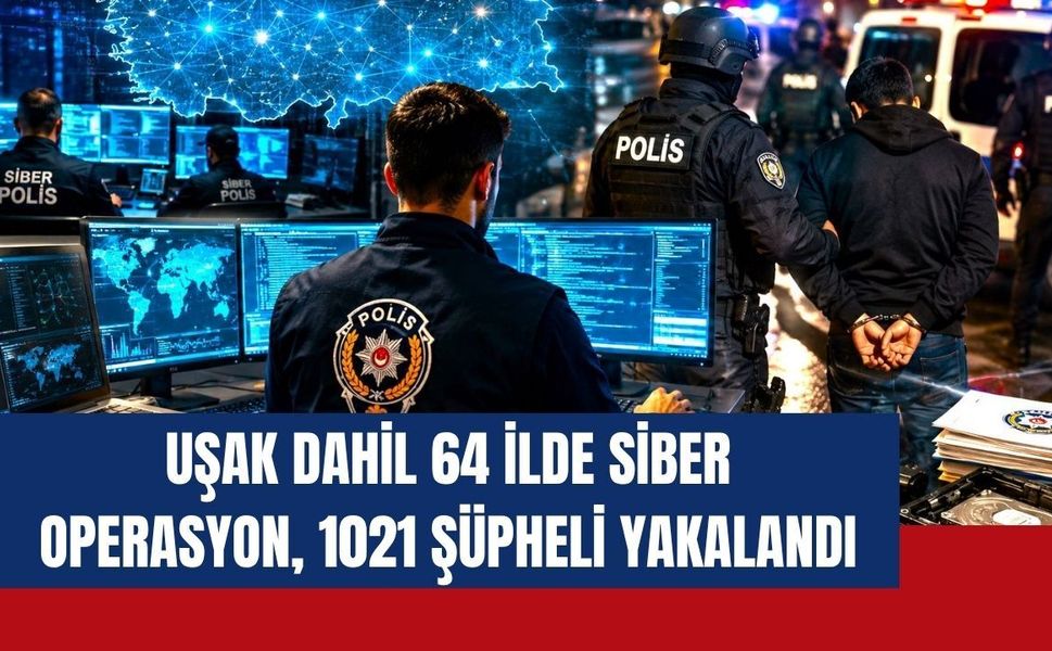 Uşak Dahil 64 İlde Siber Operasyon, 1021 Şüpheli Yakalandı