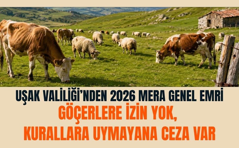 Uşak Valiliği’nden 2026 Mera Genel Emri, Göçerlere İzin Yok, Kurallara Uymayana Ceza Var