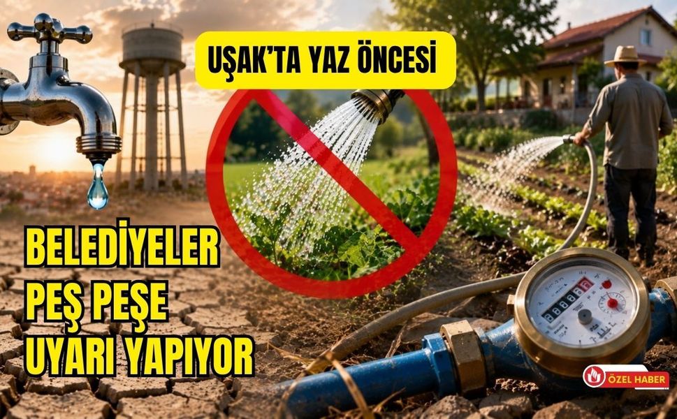 Uşak’ta Yaz Öncesi Belediyeler Peş Peşe Uyarı Yapıyor, Şebeke Suyuyla Bahçe ve Tarımsal Sulamaya Yakın Takip