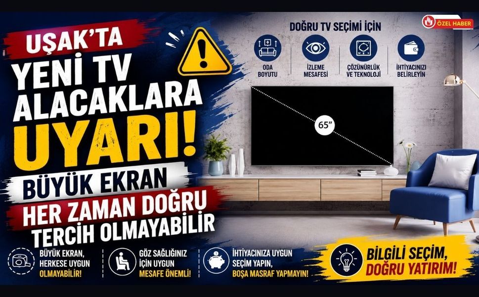 Uşak’ta Yeni TV Alacaklara Uyarı, Büyük Ekran Her Zaman Doğru Tercih Olmayabilir