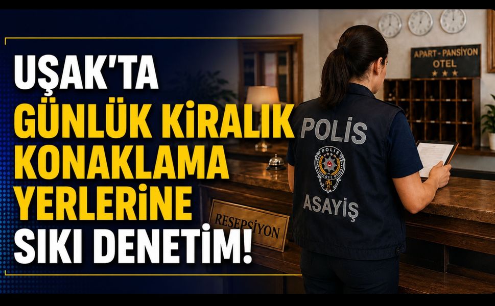 Uşak'ta Günlük Kiralık Konaklama Yerlerine Sıkı Denetim! 34 İşletme Kontrol Edildi