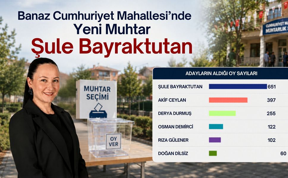 Banaz Cumhuriyet Mahallesi’nde Yeni Muhtar Şule Bayraktutan