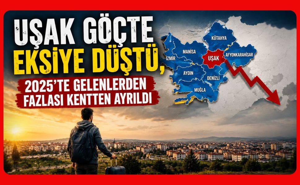 Uşak Göçte Eksiye Düştü, 2025’te Gelenlerden Fazlası Kentten Ayrıldı