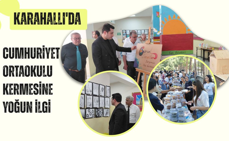 Karahallı'da Cumhuriyet Ortaokulu Kermesine Yoğun İlgi