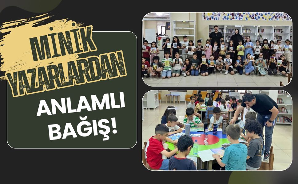 Minik Yazarlardan Anlamlı Bağış! Yazdıkları Kitapları Kütüphaneye Hediye Ettiler