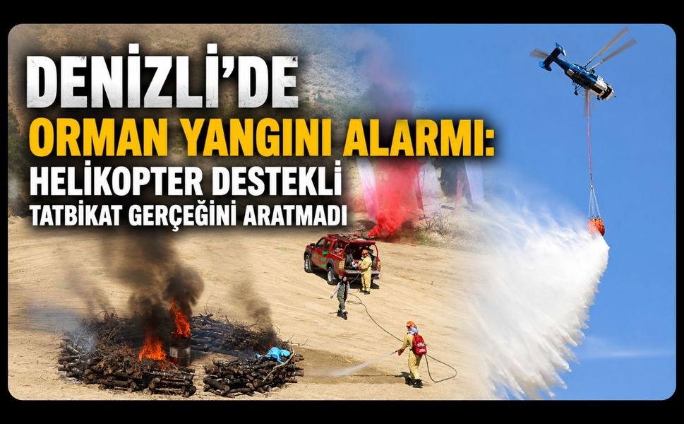 Denizli’de Orman Yangını Alarmı: Helikopter Destekli Tatbikat Gerçeğini Aratmadı