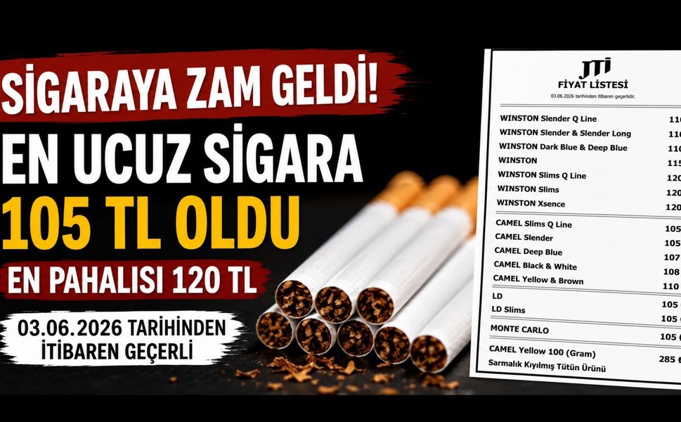 Sigaraya Zam Geldi: En Ucuz Sigara 105 TL, En Pahalısı 120 TL Oldu
