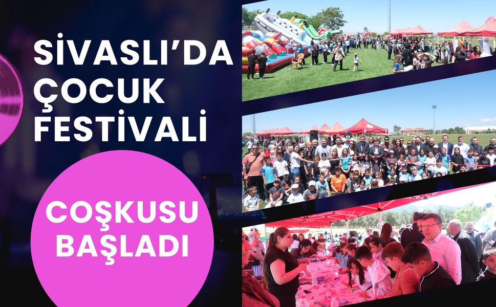Sivaslı’da Çocuk Festivali Coşkusu Başladı: Miniklerin Bayramı Renkli Görüntülerle Açıldı