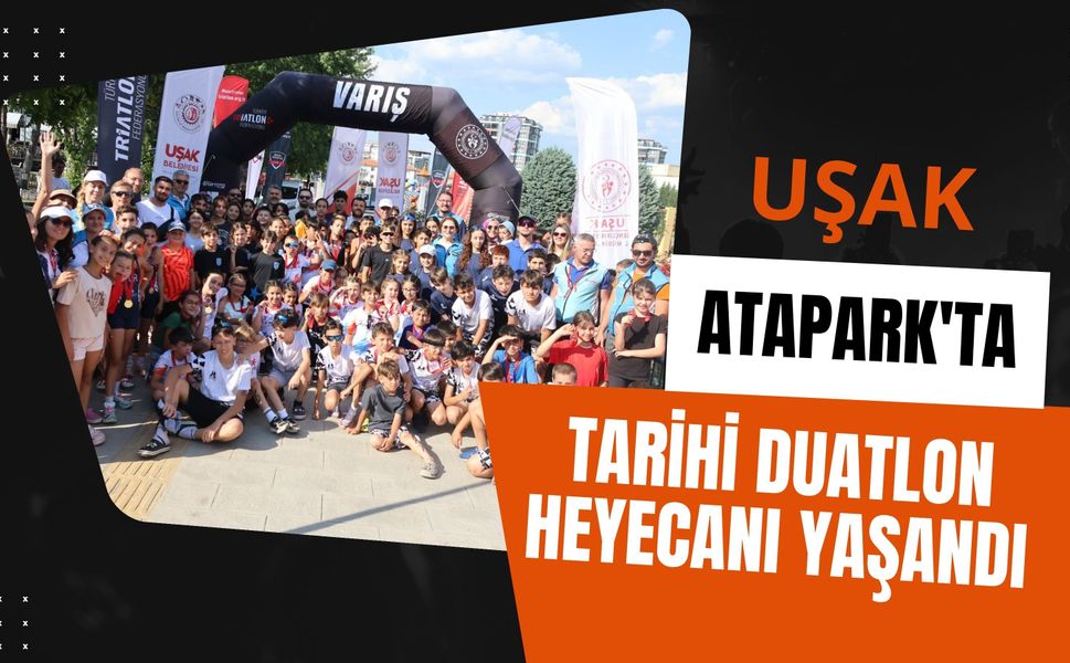 Uşak Atapark'ta Tarihi Duatlon Heyecanı Yaşandı