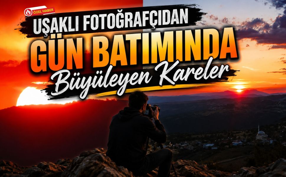 Uşaklı Fotoğrafçıdan Gün Batımında Büyüleyen Kareler